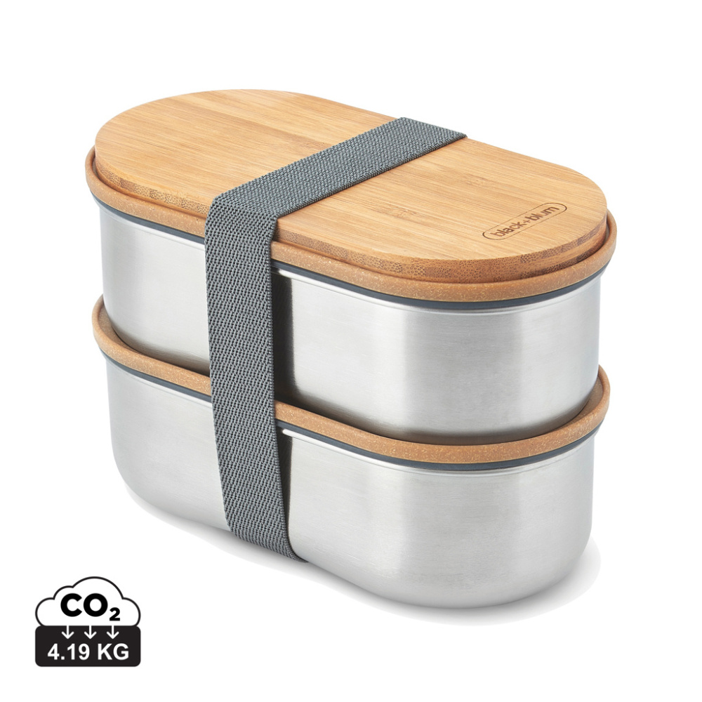 Logo trade advertising product photo of: Black+Blum Stainless Steel Double Bento Box